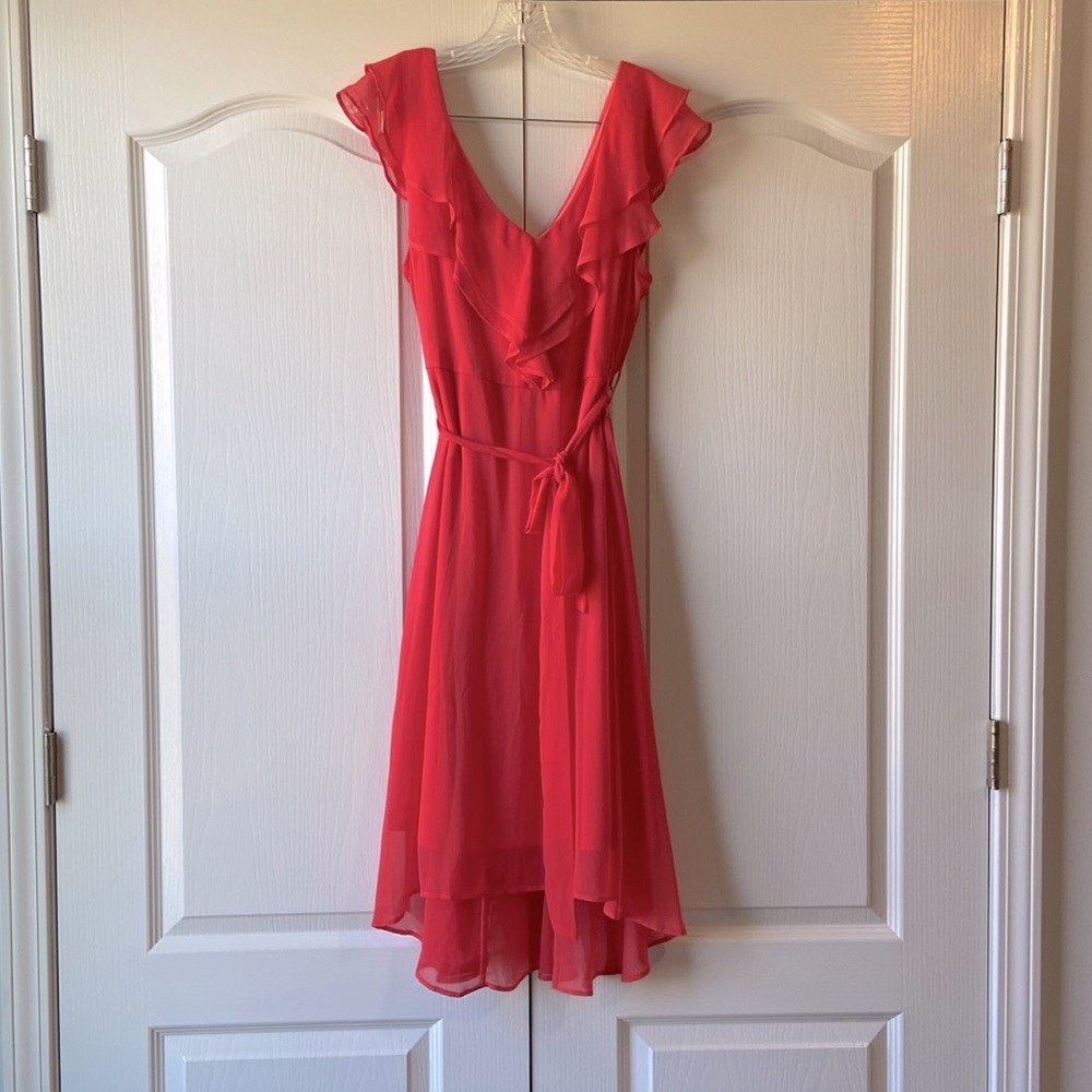 DKNY CORAL RUFFLE SLEEVELESS DRESS - Picture 3 of 9
